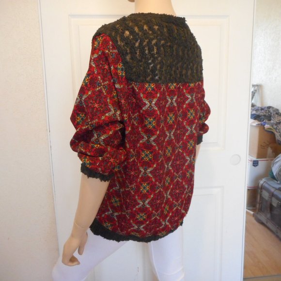 Buckle BKE BOUTIQUE Cardigan Red Print Size Medium - Picture 5 of 10